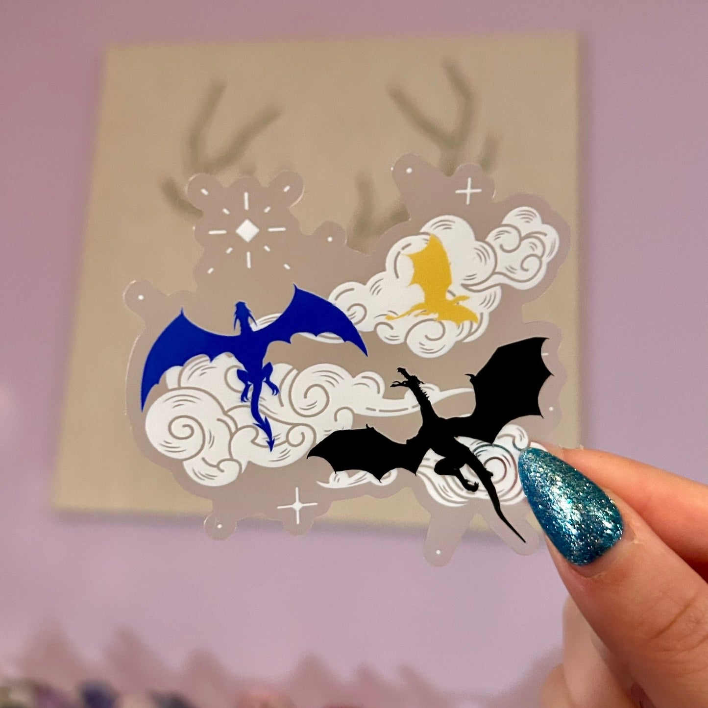 Clear Fourth Wing Dragons Sticker
