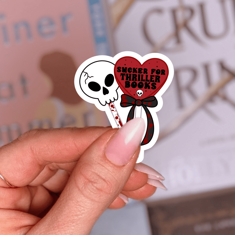 Sucker for Thriller Books Laminated Sticker