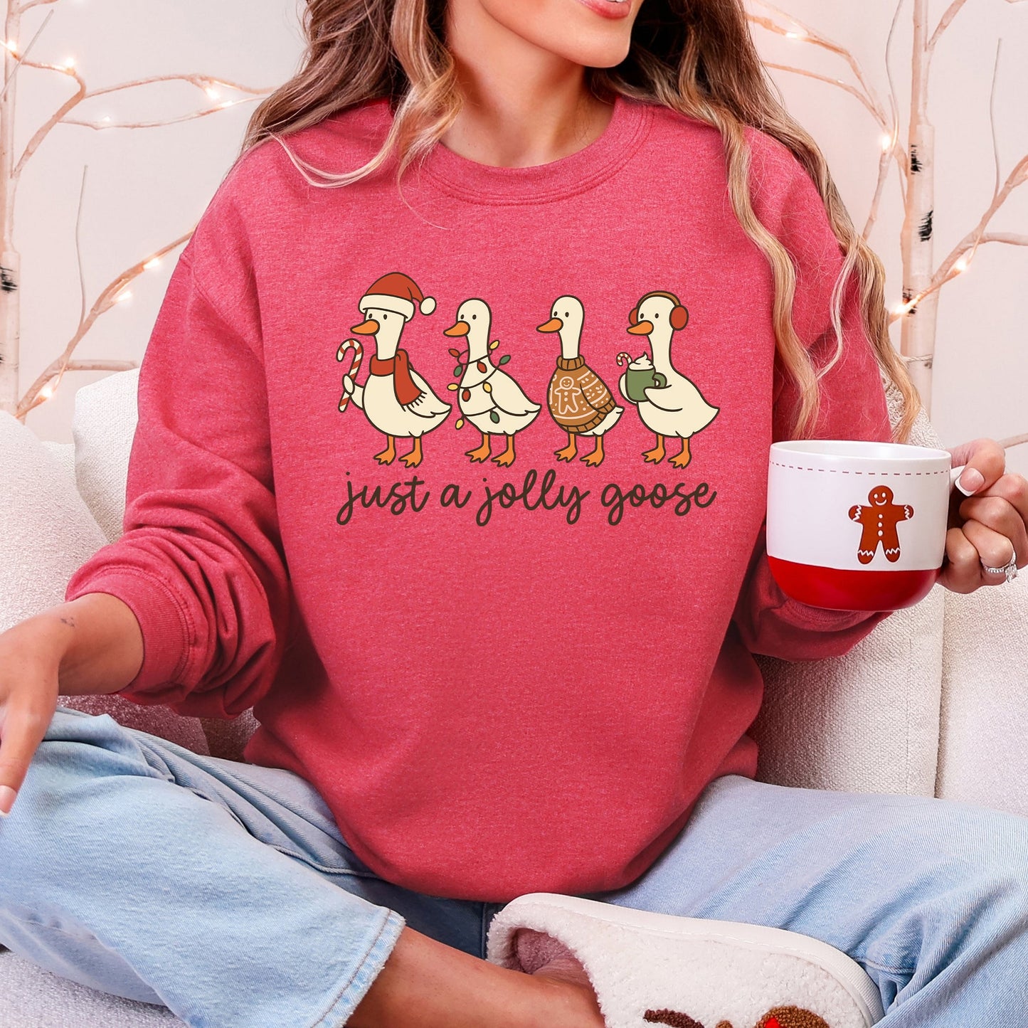 Just A Jolly Goose, Christmas, Santa, Funny Sweatshirt