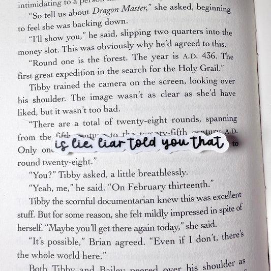 Hockey Romance"is lie, liar told you that" Clear Matte Sticker